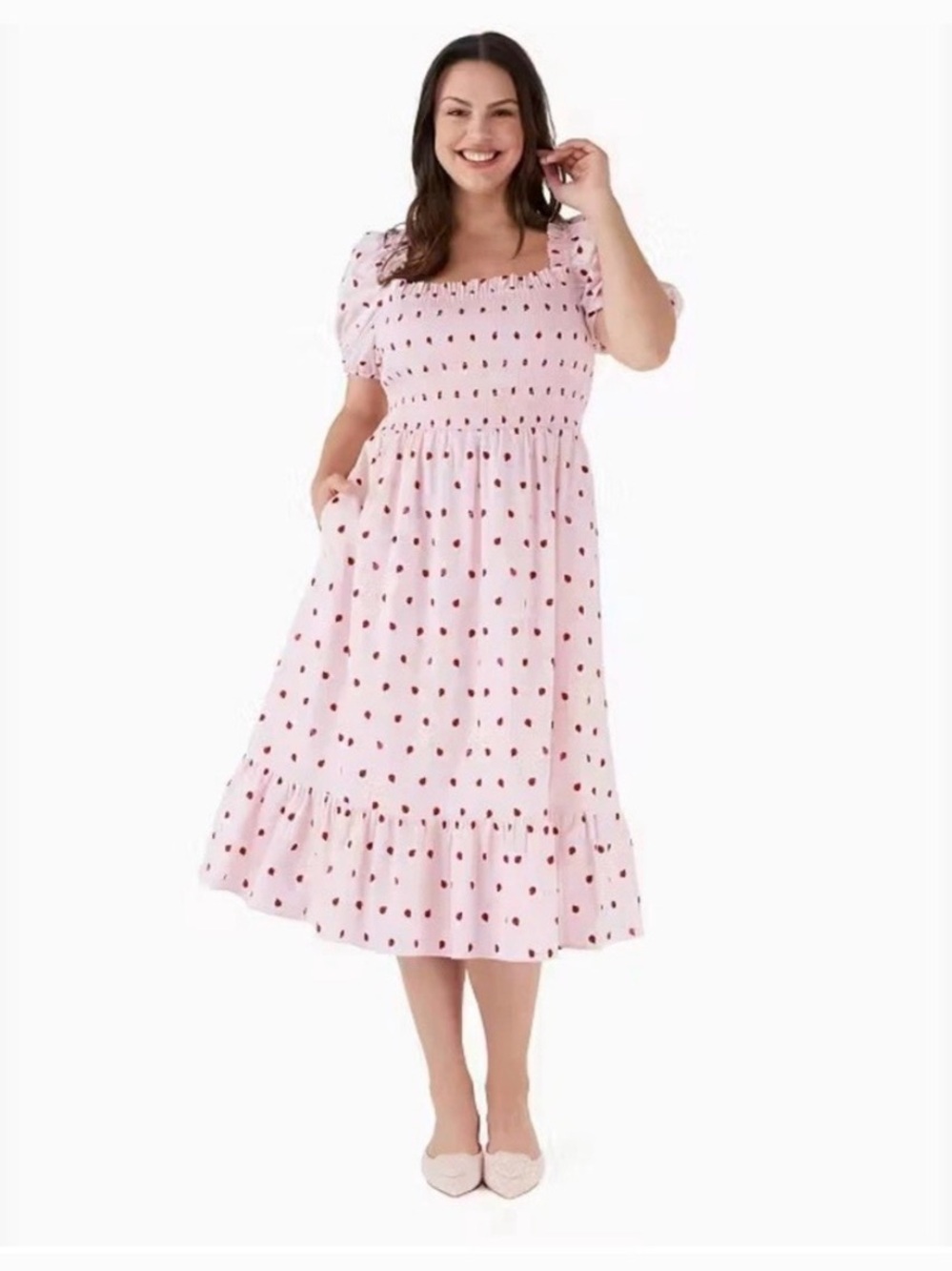 kate spade Pink Midi Dress with Ladybug Print - Picture 2 of 6